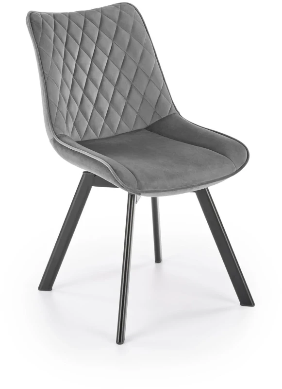 Krzesło K520 tapicerowane z obrotowym siedziskiem ciemny popiel / czarny