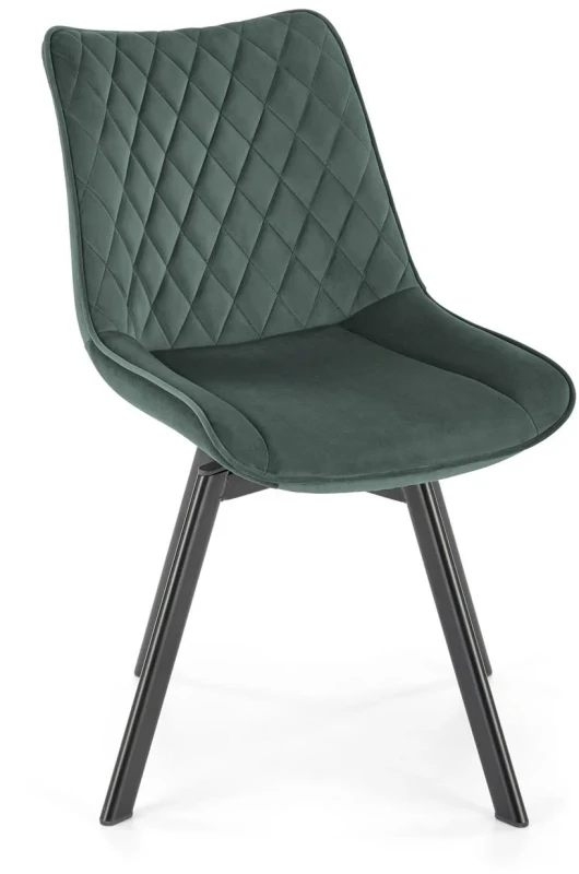 Krzesło K520 tapicerowane z obrotowym siedziskiem ciemny zielony/czarny