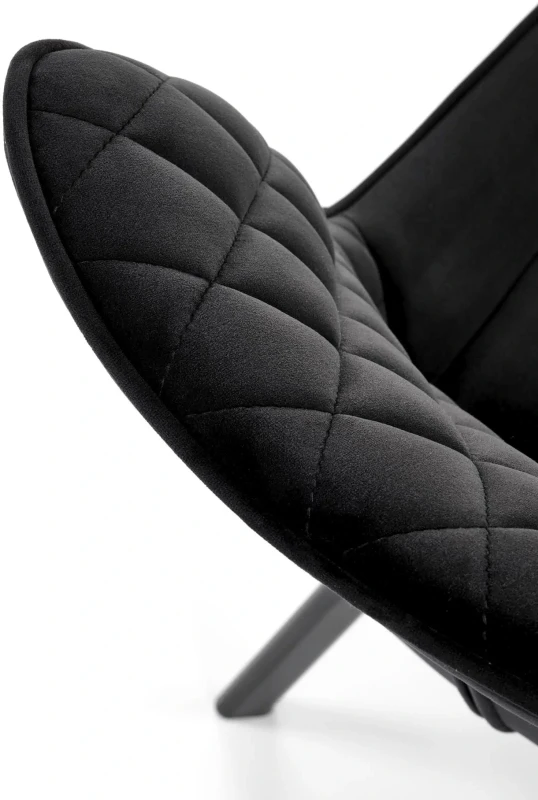 Krzesło K520 tapicerowane z obrotowym siedziskiem czarny /czarny