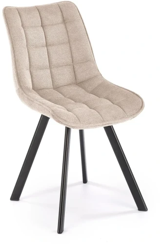 Krzesło K549 tapicerowane do jadalni beżowy/czarny