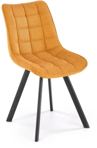 Krzesło K549 tapicerowane do jadalni musztardowy /czarny
