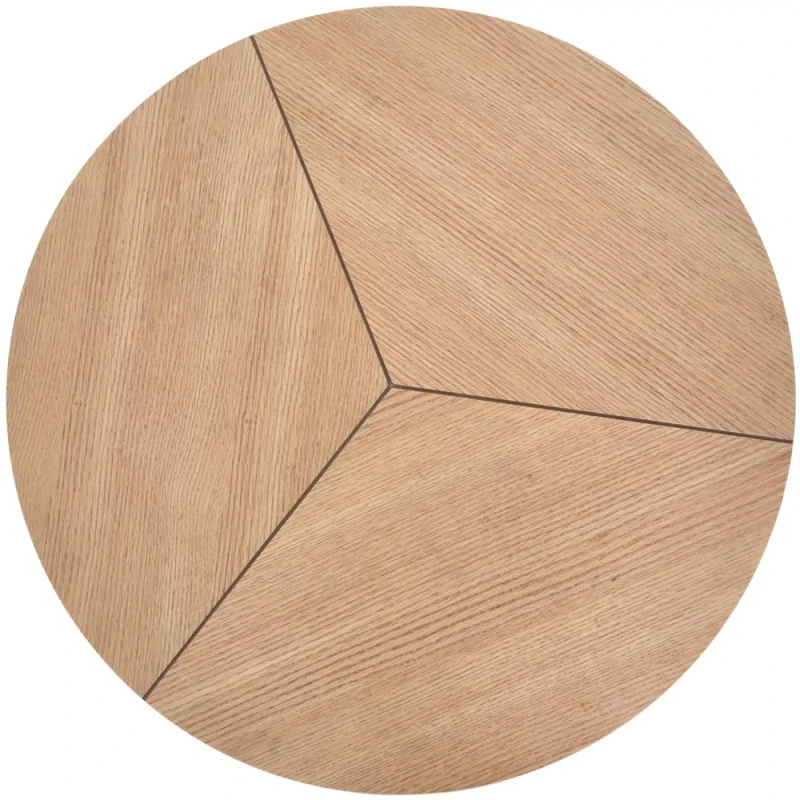 Ława stolik kawowy Karida 80 cm okrągły dąb naturalny / czarny