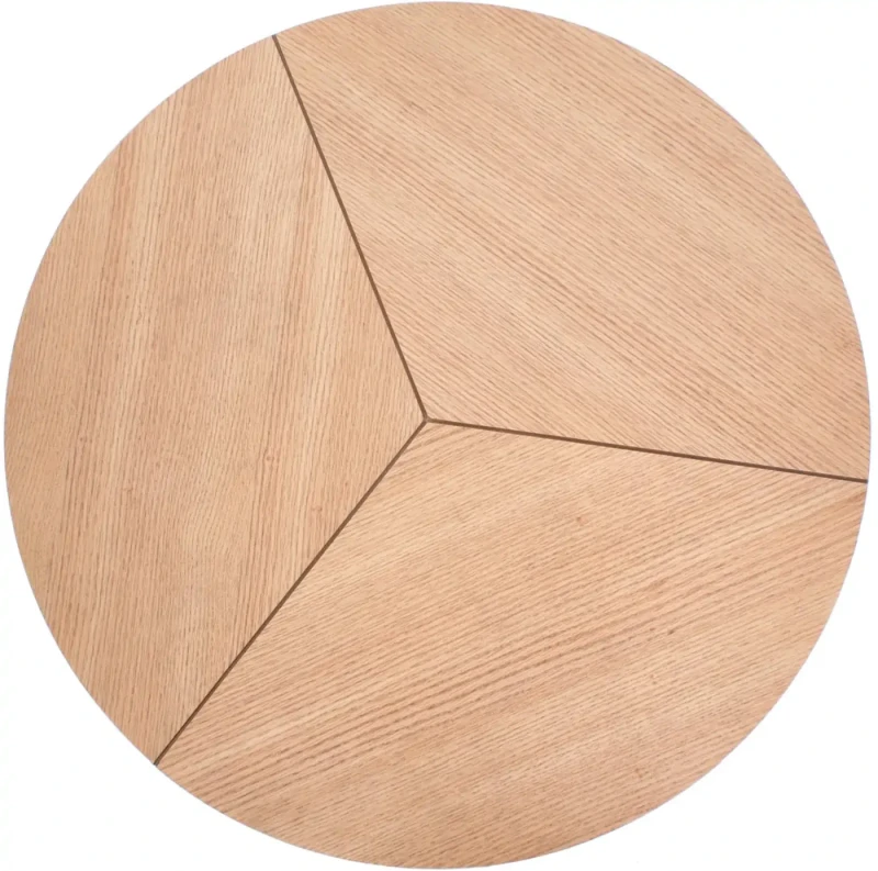 Ława stolik kawowy Karida 80 cm okrągły dąb naturalny / czarny