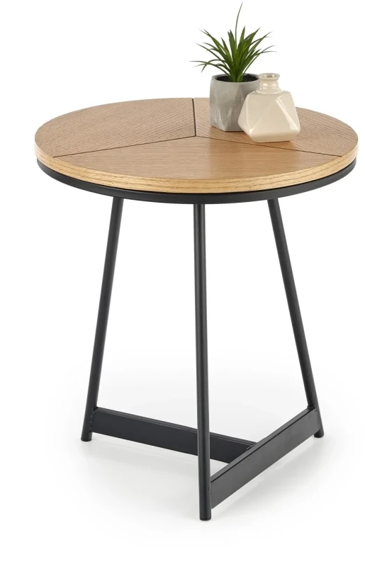 Ława stolik kawowy Karida S okrągły dąb naturalny / czarny