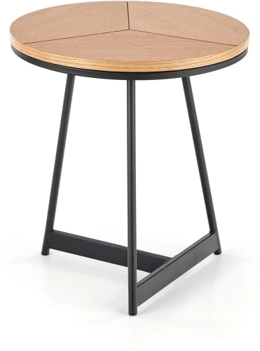 Ława stolik kawowy Karida-S 45 cm okrągły dąb naturalny / czarny