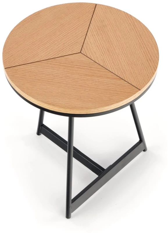 Ława stolik kawowy Karida S okrągły dąb naturalny / czarny