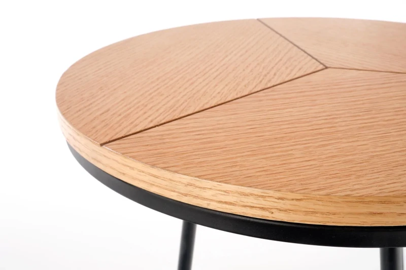 Ława stolik kawowy Karida S okrągły dąb naturalny / czarny