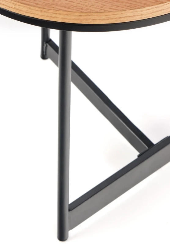 Ława stolik kawowy Karida S okrągły dąb naturalny / czarny