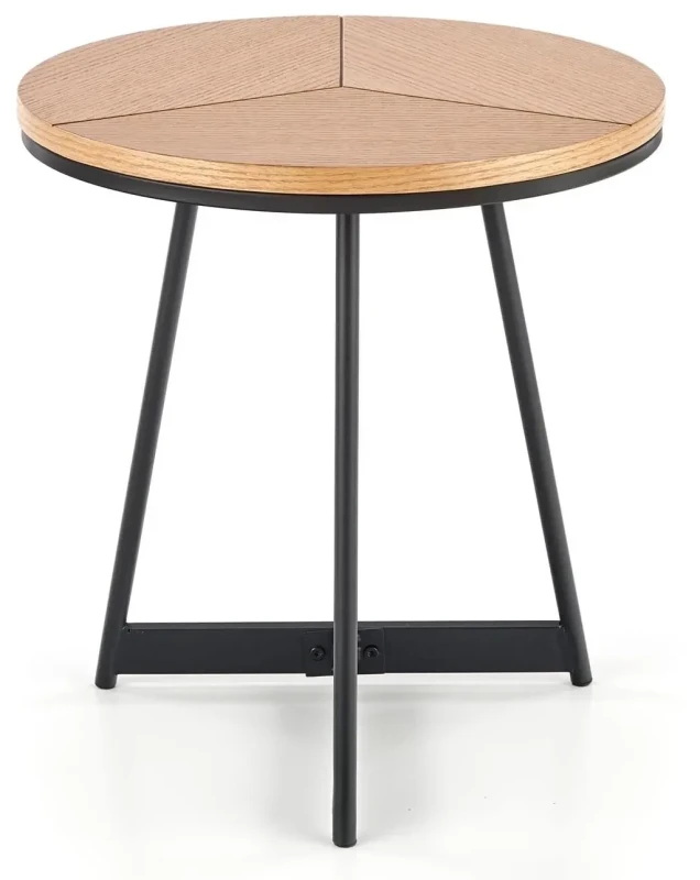 Ława stolik kawowy Karida S okrągły dąb naturalny / czarny