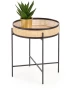 Ława okrągła Lanipa 50cm do salonu rattan naturalny/czarny