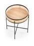 Ława okrągła Lanipa 50cm do salonu rattan naturalny/czarny