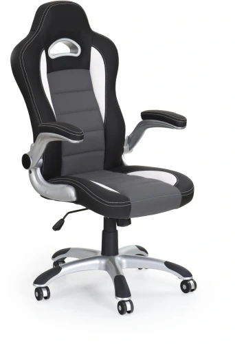 Fotel gabinetowy Lotus z regulacją podłokietników do biura czarny/popielaty