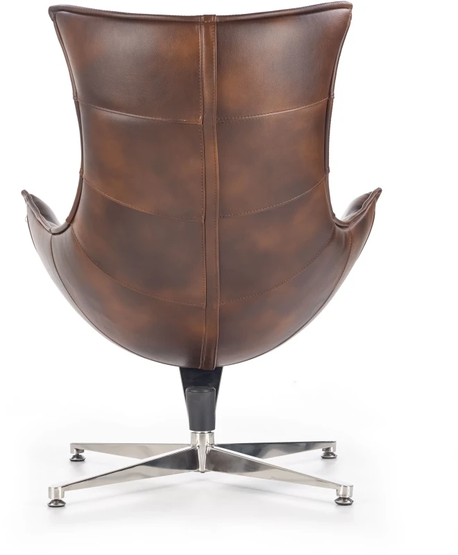 Fotel wypoczynkowy Luxor obrotowy z eco skóry ciemny brąz