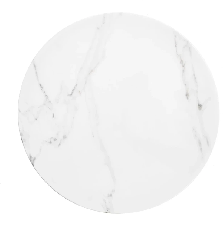 Ława okrągła Madison 60cm do salonu blat biały marmur/złoty