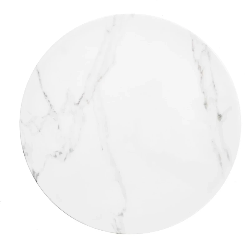 Ława okrągła Madison 60cm do salonu blat biały marmur/złoty