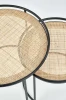 Zestaw 2 stolików Manado blat rattan naturalny/czarny