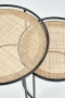 Zestaw 2 stolików Manado blat rattan naturalny/czarny