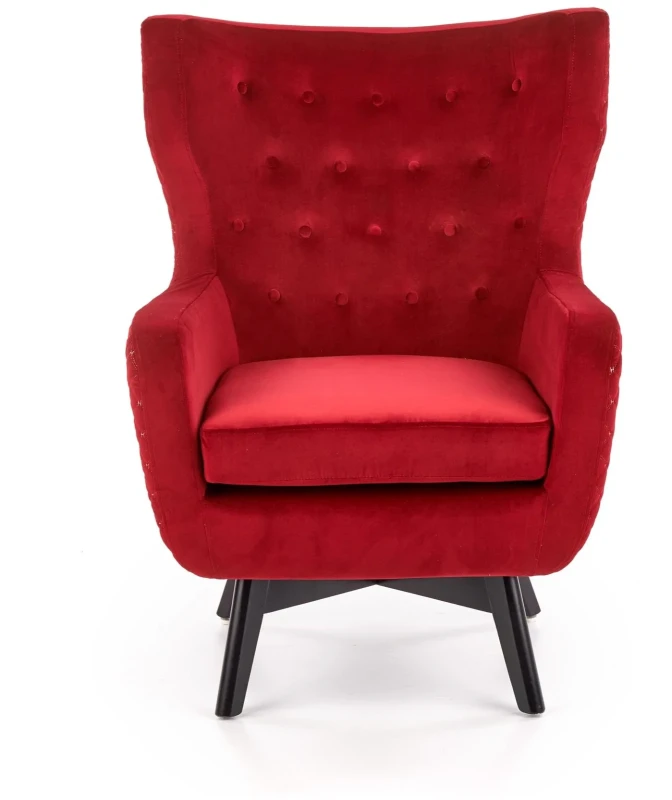 Fotel wypoczynkowy Marvel tapicerowany do salonu bordowy/czarny