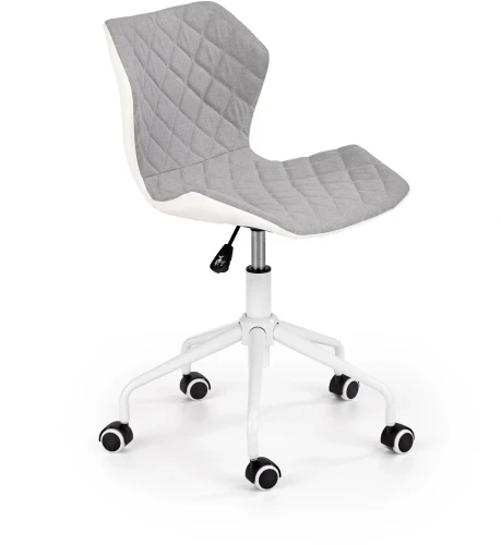 Fotel Matrix 3 obrotowy z regulacją wysokości młodzieżowy jasny popielaty/biały