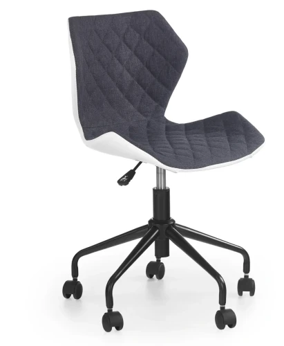 Fotel Matrix obrotowy z regulacją wysokości młodzieżowy popielaty/biały