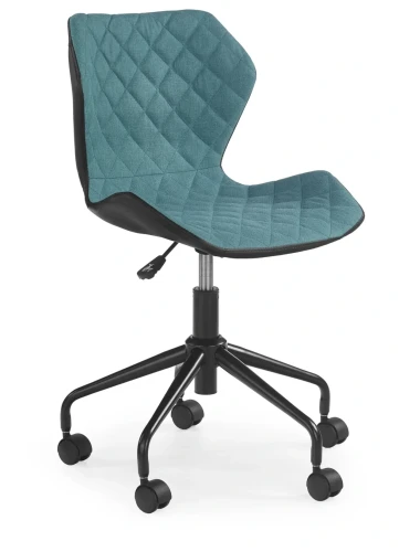 Fotel Matrix obrotowy z regulacją wysokości młodzieżowy czarny/turkusowy