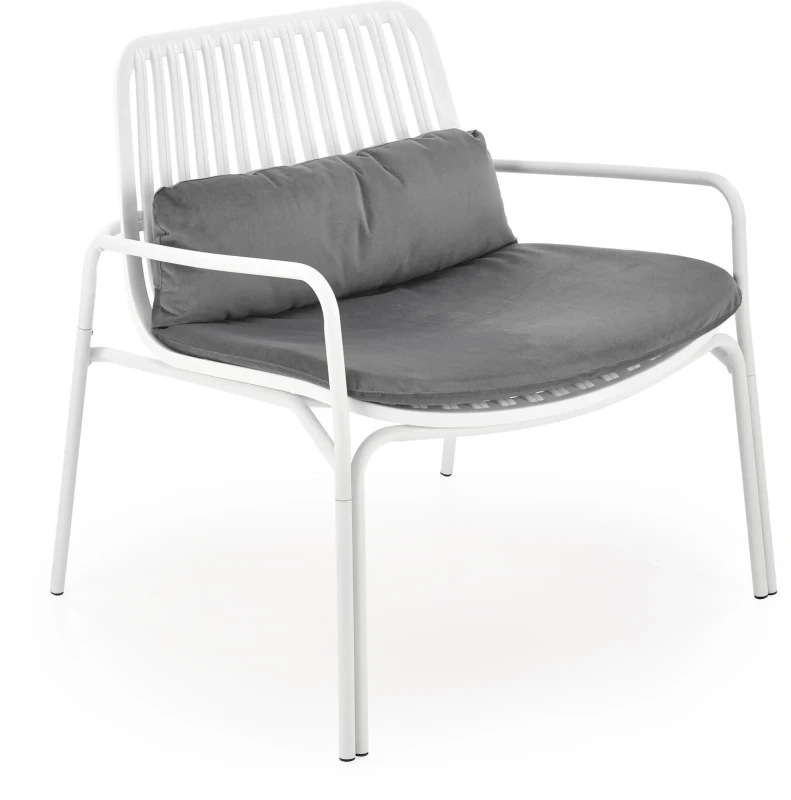 Fotel wypoczynkowy Melby do salonu biały/popielaty