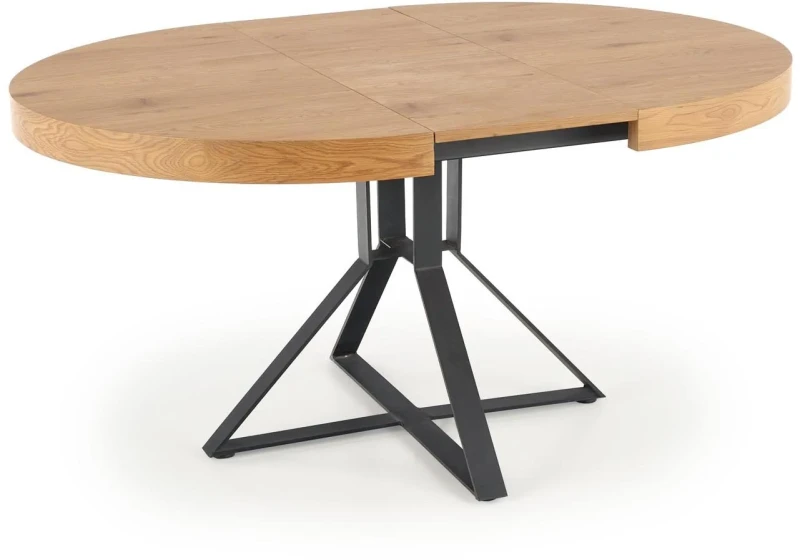 Stół rozkładany Mercy 120-160cm do jadalni dąb złoty/czarny