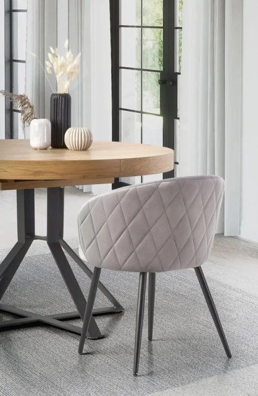 Stół rozkładany Mercy 120-160cm do jadalni dąb złoty/czarny