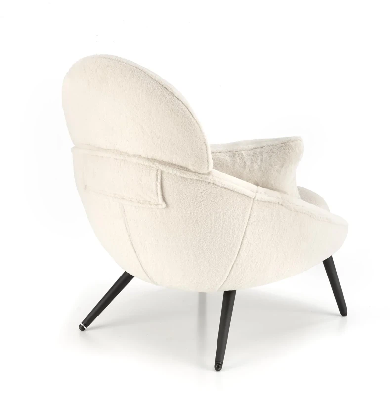 Fotel wypoczynkowy Merry tapicerowany do salonu kremowy