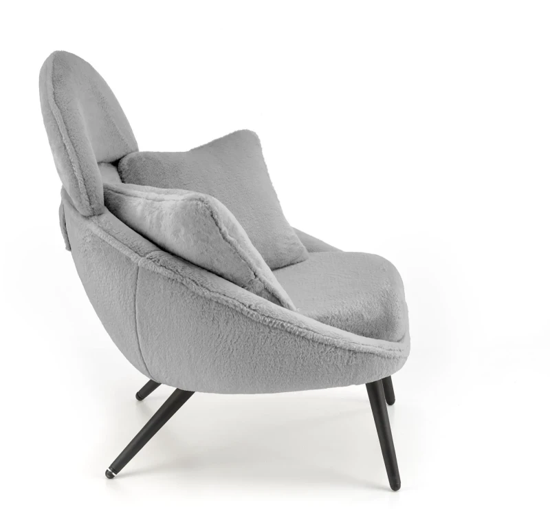 Fotel wypoczynkowy Merry tapicerowany do salonu popielaty