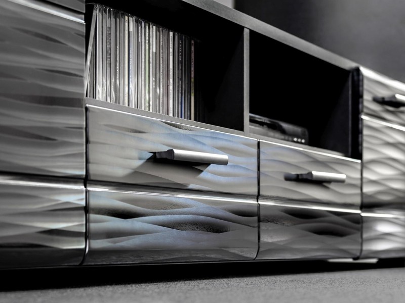 Meblościanka MODICA czarny & sahara połysk