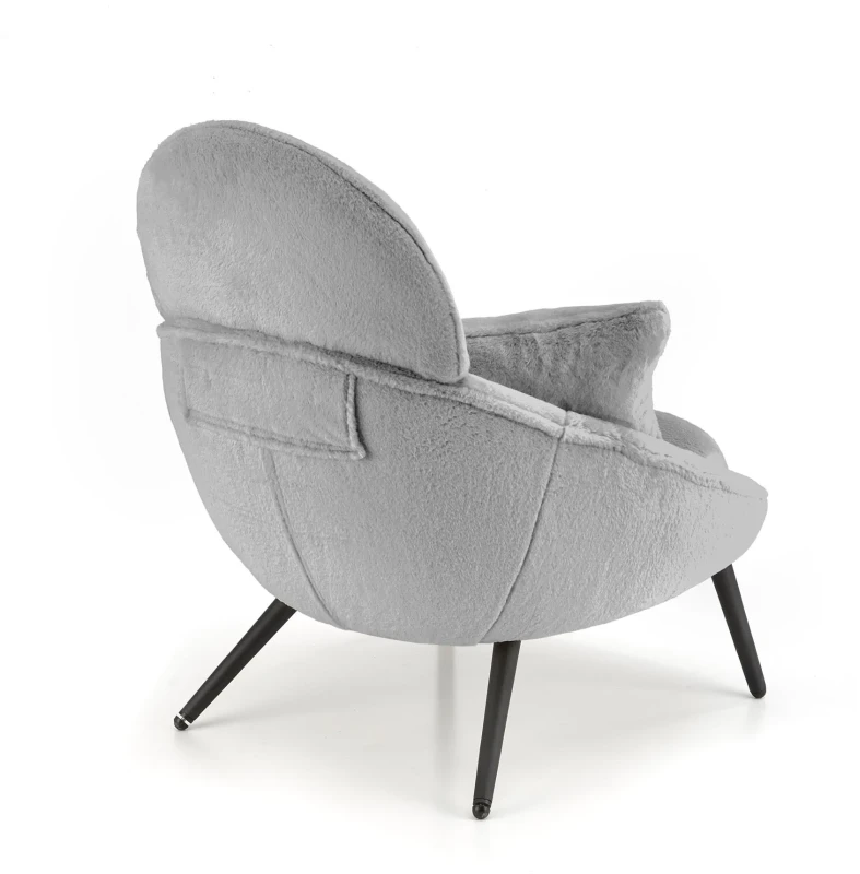 Fotel wypoczynkowy Merry tapicerowany do salonu popielaty