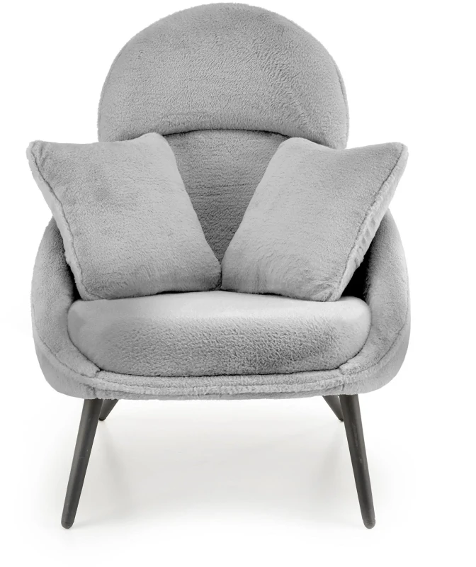 Fotel wypoczynkowy Merry tapicerowany do salonu popielaty