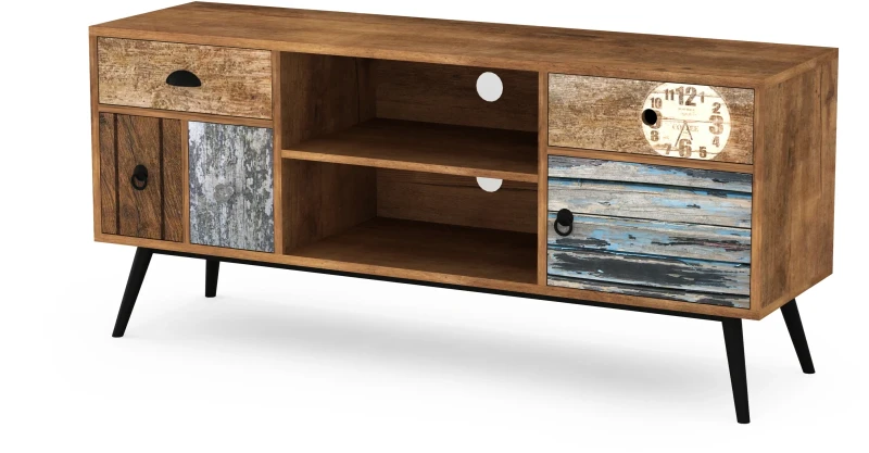 Szafka RTV Mezo RTV1 do salonu dąb wotan/wielobarwny
