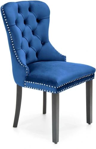 Krzesło Miya tapicerowane z uchwytem do jadalni granatowy/czarny