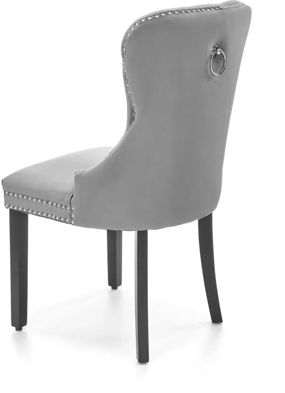 Krzesło Miya tapicerowane z uchwytem do jadalni popielaty/czarny
