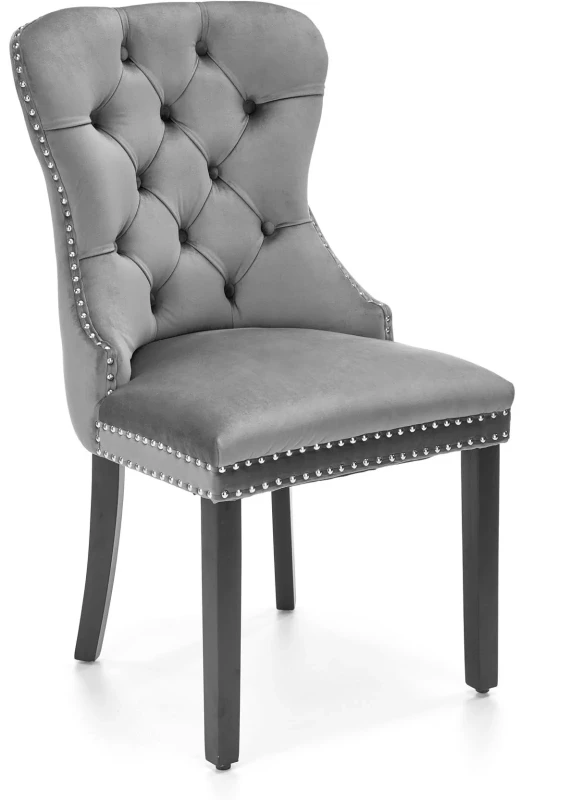 Krzesło Miya tapicerowane z uchwytem do jadalni popielaty/czarny