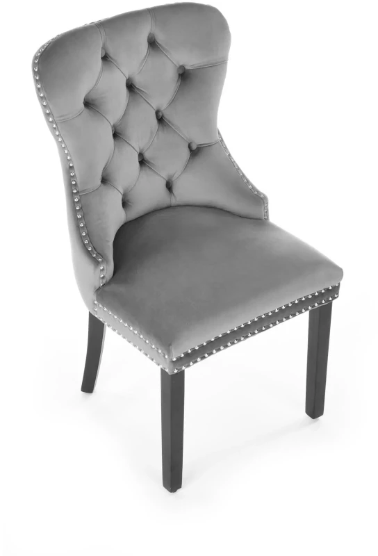 Krzesło Miya tapicerowane z uchwytem do jadalni popielaty/czarny