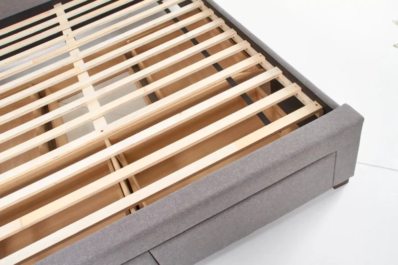 Łóżko Modena 160x200cm tapicerowane z szufladami popielaty