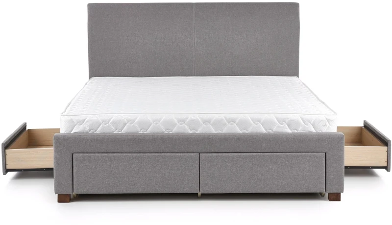 Łóżko Modena 160x200cm tapicerowane z szufladami popielaty