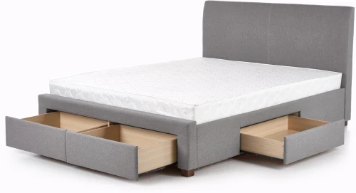 Łóżko Modena 160x200cm tapicerowane z szufladami popielaty
