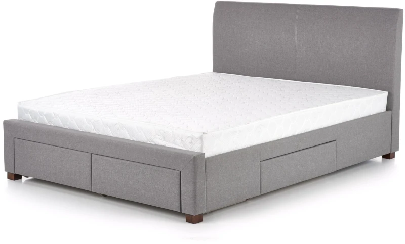 Łóżko Modena 160x200cm tapicerowane z szufladami popielaty