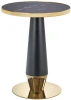 Stół okrągły Molina 59cm blat czarny marmur/złoty