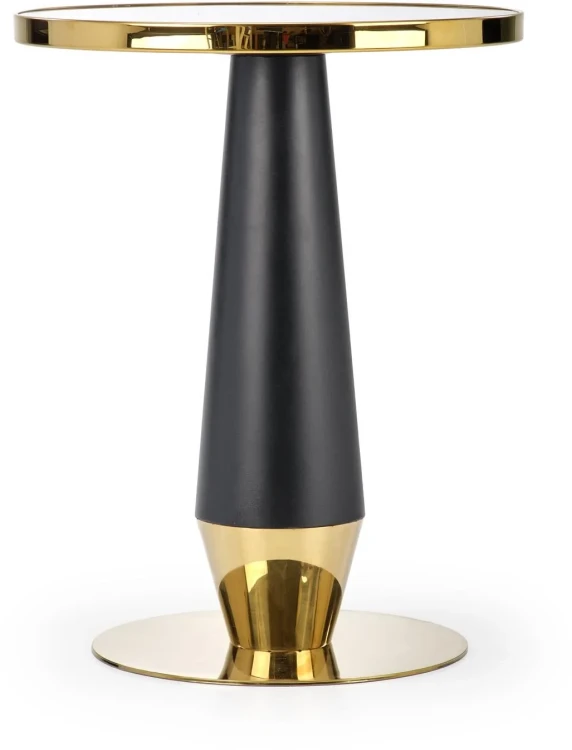 Stół okrągły Molina 59cm blat czarny marmur/złoty