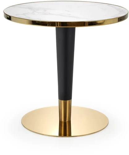 Stół okrągły Morata 79cm biały marmur/czarny/złoty