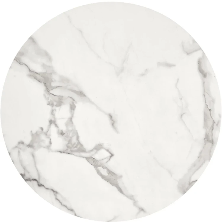 Stół okrągły Morata 79cm biały marmur/czarny/złoty