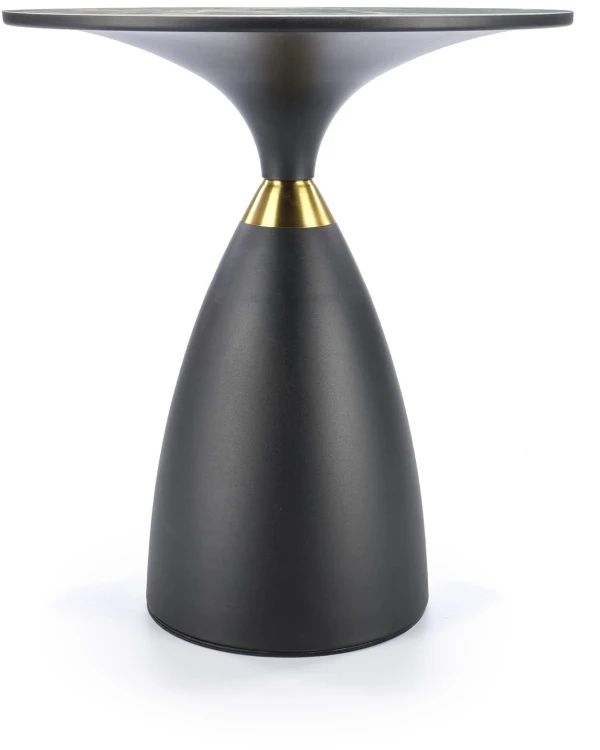 Stół okrągły Morena 50cm blat zielony marmur/czarny/złoty