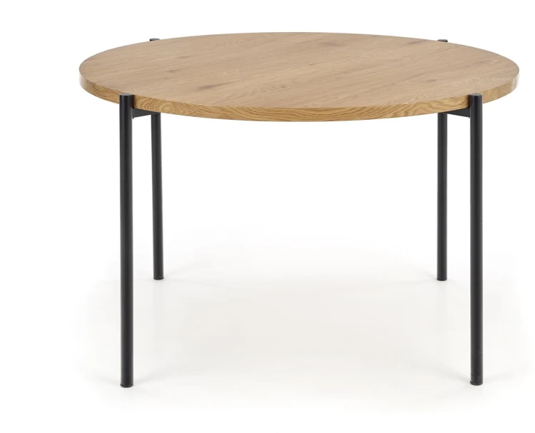 Stół okrągły Morgan 120 cm dąb złoty / czarny