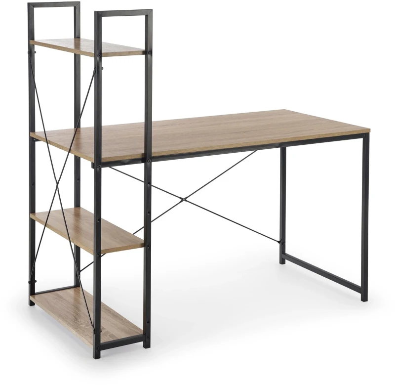 Biurko Narvik B1 z regałem dąb sonoma/czarny