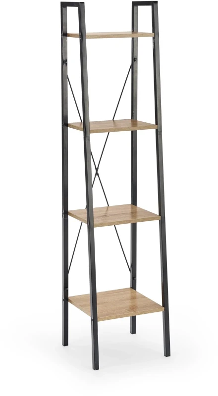 Regał Narvik REG1 do salonu czarny/dąb sonoma